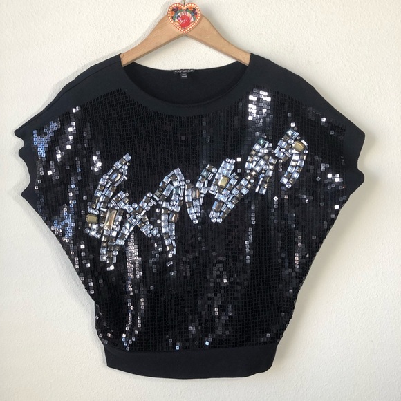 Express Embellished Cropped Sleeve Sweatshirt - Picture 2 of 6